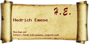 Hedrich Emese névjegykártya